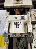 88 Ton, Aida #NC1-80(2), gap frame press, 6.3" stroke, 12.6" Shut Height, 3.15" adj., 40-85 SPM, air clutch & - Image 4