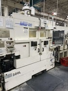 Muratec #MW-120, twin spindle CNC lathe, Fanuc Control, 8" chuck, 4500 RPM, 15 HP, chip conveyor, 2016 - Image 1