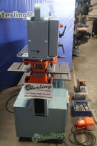 6" x 6" x 3/8" Scotchman #6509-24M, hydraulic ironworker, 65 ton, 9" throat, foot pedal punch Control, brake - Image 7