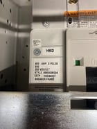 400 Amp, Eaton #HKD, Breaker, w/ frame, 250 VDC/CC, 3 pole, new - Image 2
