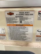 Shopfox #W1811, 10" sliding table saw, 2021 - Image 2
