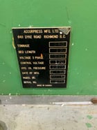 250 Ton, Accurpress #725012, hydraulic press brake, 12' overall, 126" between housing, 8" stroke, 10" throat - Image 4