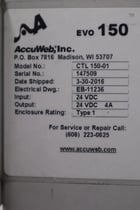 AccuWeb Inc EVO 150 COMPLETE WEB GUIDE SYSTEM WITH RED LION SCREEN STOCK 5120 - Image 2