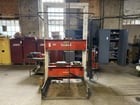 80/100 Ton, Power Team, H-frame hydraulic shop press, roll bed press, foot treadle activated - Image 1
