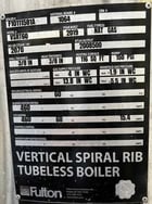 60 HP Fulton #VSRT60, Vertical Spiral Rib Tubeless Steam Boiler, 150 PSI, 2070 PPH, 116 sq.ft., 2019 - Image 3