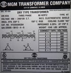 225 KVA 480 Primary, 240/120 Secondary, MGM Transformer - Image 3