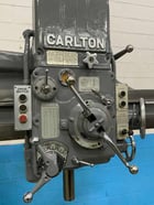 4' -9" Carlton #0A, radial arm drill, 53" x 31" base area, power elevation, coolant, box table, 5 HP - Image 3