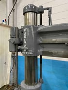 4' -9" Carlton #0A, radial arm drill, 53" x 31" base area, power elevation, coolant, box table, 5 HP - Image 6