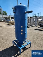 120 gallon Roy B. Hanson, Compressed Air Tank, Carbon Steel, 24" diameter x 50" straight side, stand, 1989 - Image 3