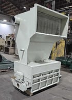HDEPT #DY-1000, hammermill, mounted on stand with feed hopper, 100 HP, belt driven, 240 V. - Image 1