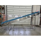 15" wide x 13.5' long Stainless Steel Cleated Slider Bed Incline Belt Conveyor - Image 2