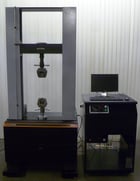 Instron #4204, 50kN floor standing tensile & compression testing system, 46" testing stroke, 22" x 7.75" table - Image 1