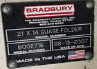 252" Bradbury, CNC hydraulic folding machine, .075" capacity, variable speed hydraulic power unit, 2007 - Image 4