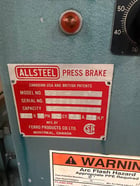 35 Ton, Allsteel #35-6, CNC Hydraulic Press Brake, 6' bending length, 62" between frames, 11.5" open height - Image 10