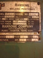 120000 lb. Ransome #1200-P, welding postitioner, variable speed, 86" x 108" table, dynamic braking - Image 3