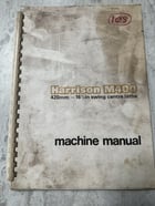 OME Harrison M400 16.5 & #034; Swing Lathe Owner Operator Instruction & Service Manual - Image 1