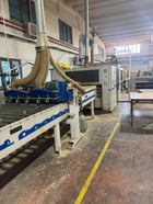 Unimak #FLL-1400-PUR, Laminating Line, w/Flying Knife System, Glue Spreader & Jib Crane, 54" Laminating Line - Image 1