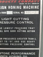 Sunnen Precision #MBB-1600, horizontal hone, .060" to 6-1/2" ID, .125"-1.6' stroke, coolant w/ filter, work - Image 7