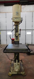28" Leland-Gifford, single spindle drill, 25" x 25" table, 150-3000 RPM, #2MT, manual down feed - Image 1