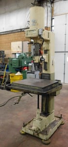 28" Leland-Gifford, single spindle drill, 25" x 25" table, 150-3000 RPM, #2MT, manual down feed - Image 3