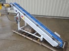 12" wide x 10' long, Smalley, portable inclined cleated belt conveyor, adjustable side guides - Image 2