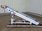 12" wide x 10' long, Smalley, portable inclined cleated belt conveyor, adjustable side guides - Image 4