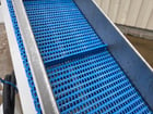 12" wide x 10' long, Smalley, portable inclined cleated belt conveyor, adjustable side guides - Image 7