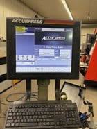 250 Ton, Accurpress #725012, hydraulic press brake, 12' overall, 124" between housing, controller upgrade - Image 3
