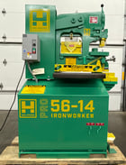 3" x 3" x 3/8" Uni-Hydro #PRO-56, Ironworker, 56 ton, 6" throat, 4-way 14" bar shear, 5 HP, 7 SPM, 1200 psi - Image 2