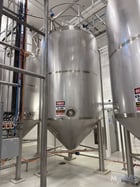4200 gallon Qualtech, Stainless Steel Jacketed Vertical Mix Tank, 102" diameter x 120" height, cone - Image 1