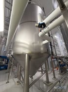 4200 gallon Qualtech, Stainless Steel Jacketed Vertical Mix Tank, 102" diameter x 120" height, cone - Image 2