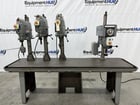 Delta, 4 head gang vari-speed drill press station, 95-3/8" x 23-1/2" table surface - Image 1