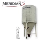 Meridian Manufacturing #SK1010, Carbon Steel cone bottom hopper silo, 10' diameter, 21'-1" OH, 20" discharge - Image 1