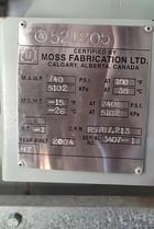 72" x 20' Moss, Horizontal Separator, 2 Phase, 740 PSI, Sour, Internally Coated, 2004 - Image 2