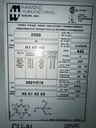 440 KVA 2300 Primary, 380Y/219 Secondary Hammond #D440QGM, dry type, 3-phase, 60 Hz, K-type, NEMA 1 - Image 6