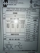 440 KVA 2300 Primary, 380Y/219 Secondary Hammond #D440QGM, dry type, 3-phase, 60 Hz, K-type, NEMA 1 - Image 7