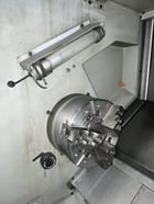 Ganesh #ASL-15LX, CNC lathe, long bed, Fanuc 0iTD, 4.1" bar, 3-jaw 15" powered chuck, chip conveyor, 2020 - Image 8