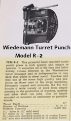 1-1/4" Wiedemann #R-2, manual turret punch, 12-station indexing, 12" throat, 15000 lb. force, 7 punch holders - Image 2