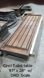 97 x 28 Cincinnati Hydrotel, milling machine table, no holes or grooves, no welds or cracks - Image 2