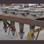 Krebs #D6B-12, 4-Bank Cyclones, 3" top opening, 15" x 8" vortex, 28" cone, on common frame - Image 1