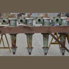 Krebs #D6B-12, 4-Bank Cyclones, 3" top opening, 15" x 8" vortex, 28" cone, on common frame - Image 4
