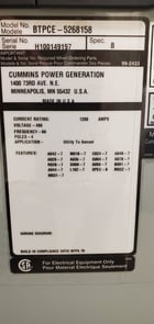 1200 Amp. Cummins Power Generation, BTPCE-5268158, automatic transfer switch, 480 Volts, 3-Phase - Image 1