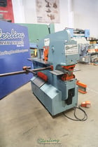 6" x 6" x 1/2" Scotchman #12012-24M, ironworker, 120 ton, 12" throat, 5 HP, electric foot pedal, angle shear - Image 9