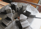 12" Buck #5127, 6-jaw adjust tru lathe chuck, D1-6 back plate & chuck key - Image 2