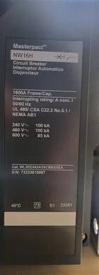 1600 Amps, Square D, Masterpact NW16H, WL3EEX63A3SCBBXXEA, 600V., 3 Pole, Micrologic 5.0P LSI, New - Image 5