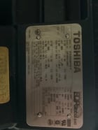 75 HP 1800 RPM Toshiba, Frame 365T, TEFC, 460 Volts (2 Available), new - Image 2