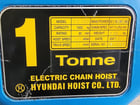 1 Ton, Hyundai #HT-D100, ne Electric Chain Hoist 4 m Dual Speed w/ Motor-Driven Trolley, 2005 - Image 2