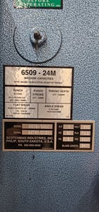 6" x 6" x 3/8" Scotchman #6509-24M, 65 ton, 9" throat, 5 HP, 48" manual Back Gauge, loaded with accessories - Image 8