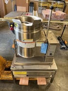 6 gallon Cleveland Range #KGT-6-T, tilting Nat. Gas steam kettle on Stainless Steel drain drawer stand - Image 1