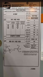 15 KVA 416 Primary, 208Y/120 Secondary, Hammond HPS NMK015HBCN, Copper, NEMA 3R, 3PH (2 available) - Image 2